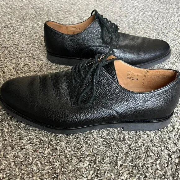 Coach Black Leather Oxford Dress Shoes Mens 11.5 Business Casual Preppy Formal - Picture 4 of 7